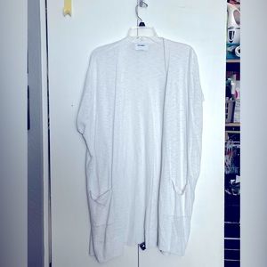 Women’s White long SS sweater, Sz Lg